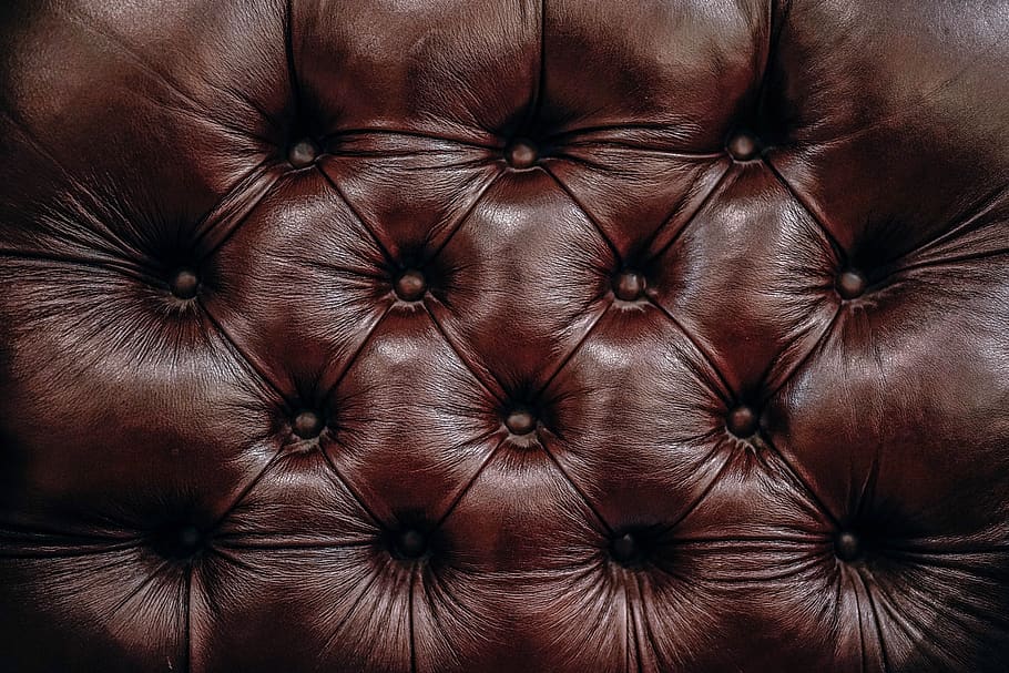 brown, leather, couch, sofa, extreme close-up, pattern, backgrounds, HD wallpaper
