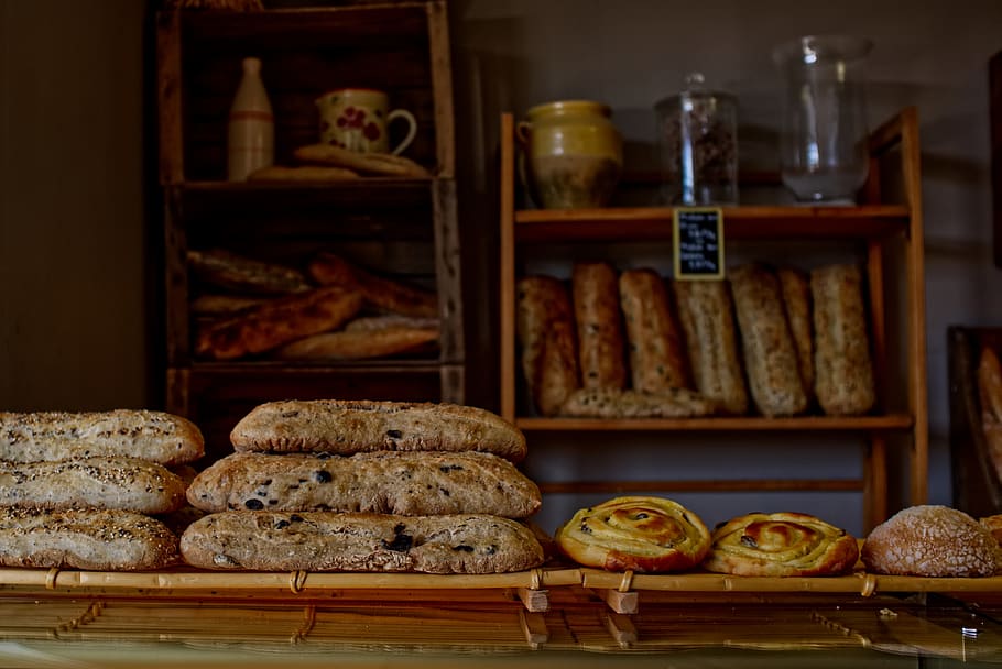 bread on desk, food and drink, freshness, indoors, baked, no people HD wallpaper