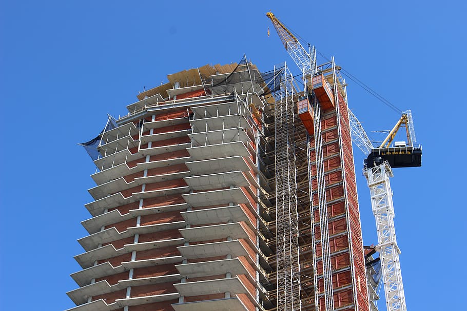 building, construction, crane, architecture, built structure HD wallpaper