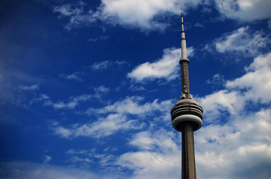 canada, toronto, cn tower, sky, cloud - sky, architecture, built structure HD wallpaper