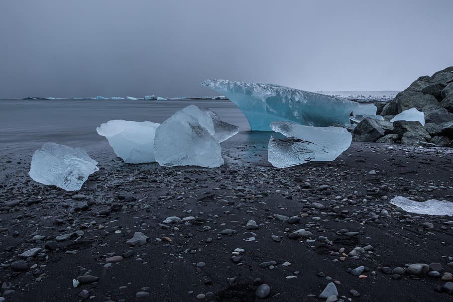 islandia, iceland, winter, glacier, ocean, cold temperature, HD wallpaper