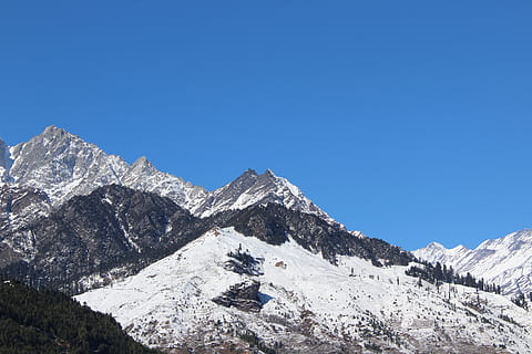 india, manali, sunlight, mountain, hill, snow, snowfall, white HD wallpaper