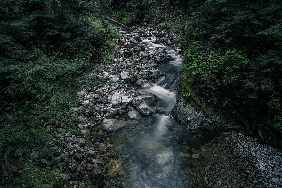 Aerial View of Waterfalls, nature, stones, stream, scenics - nature HD wallpaper