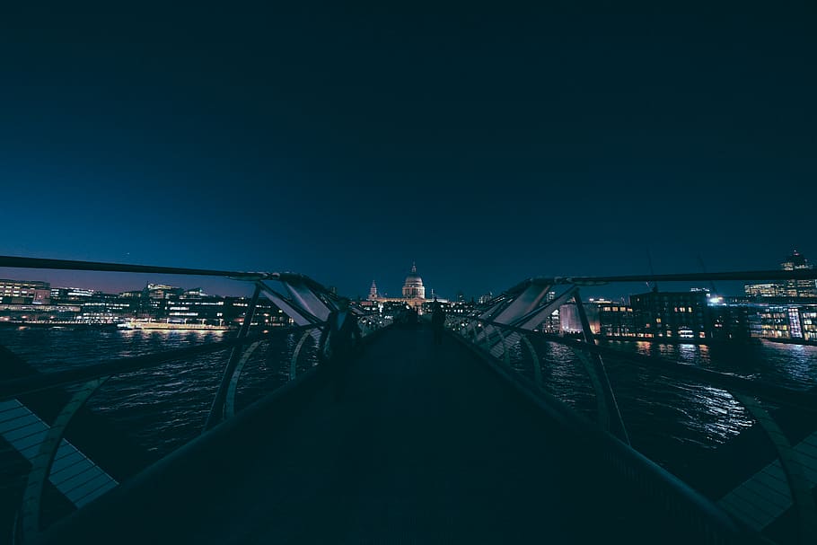 Millennium Bridge At Night, architecture, city, evening, millenium bridge HD wallpaper