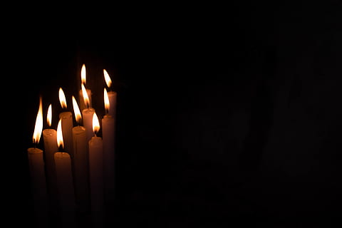 white lightened stick candles, fire, flame, mystic, faith, christian HD wallpaper