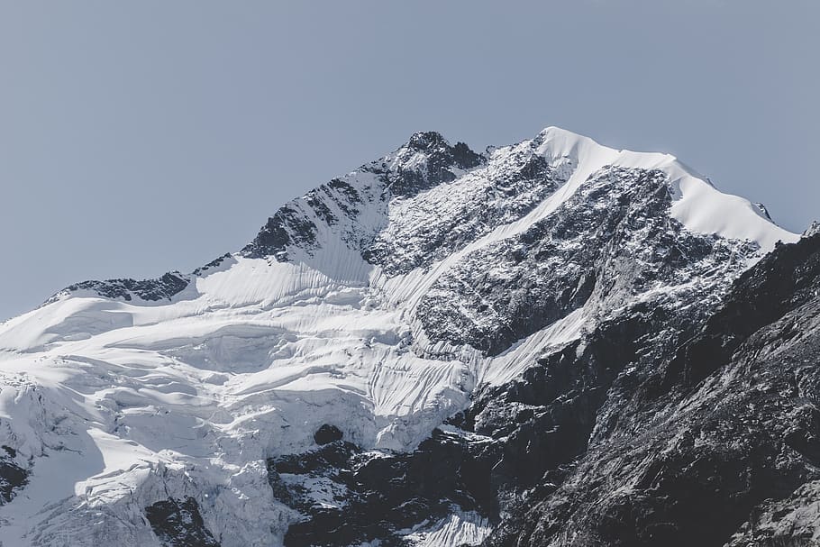 mountain covered with snow, nature, outdoors, ice, glacier, mountain range HD wallpaper