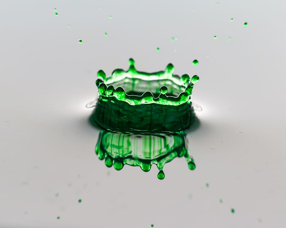 water, drop, green, liquid, splash, studio shot, green color HD wallpaper