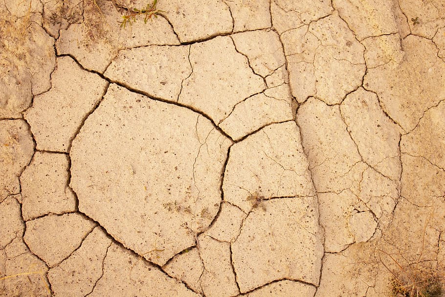 soil, earth, sand, cracks, grass, cracked, climate, drought, HD wallpaper