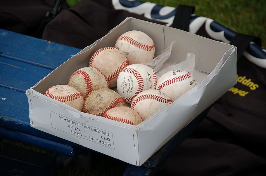Red and White Baseball, bench, box, baseball - sport, food and drink HD wallpaper