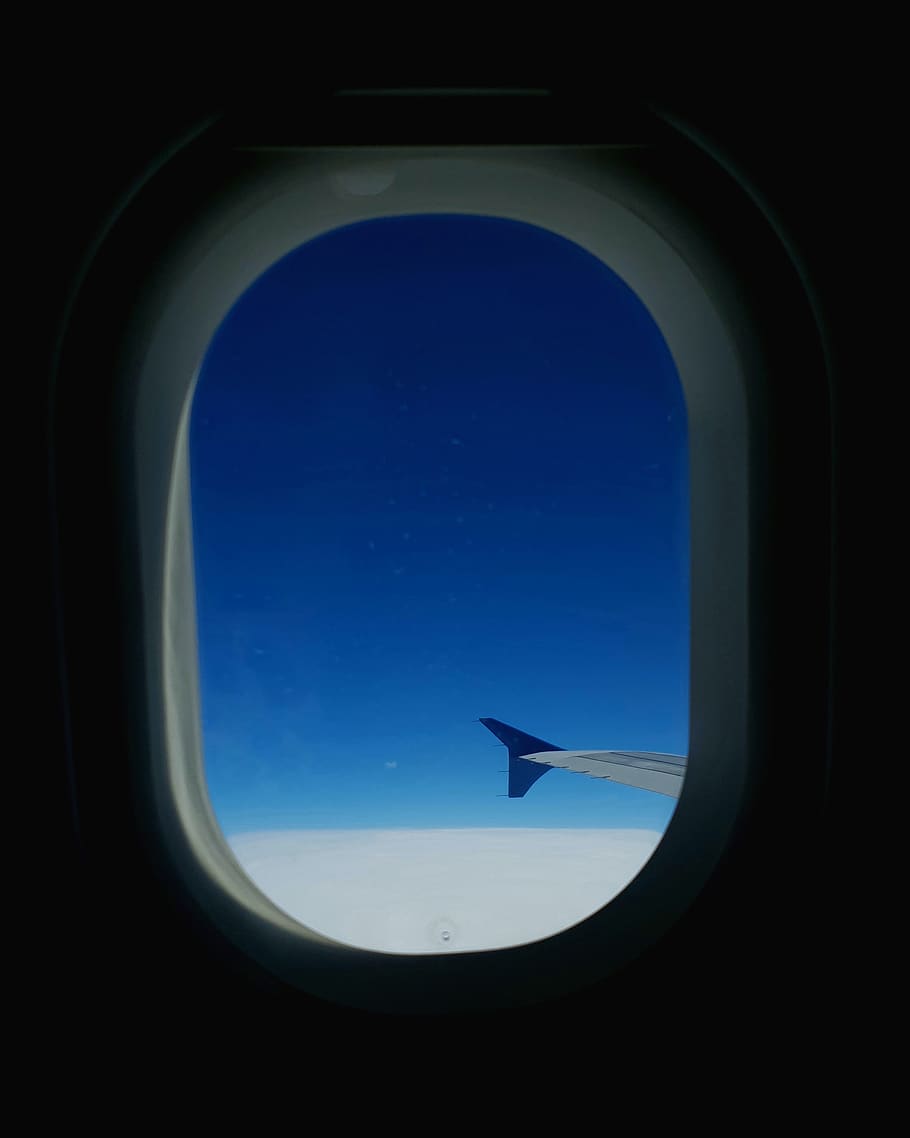 porthole, clouds, flight, view, airserbia, fly, explore, travel HD wallpaper