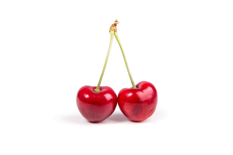 red cherry, fruit, food, flora, plant, produce, studio, clean HD wallpaper