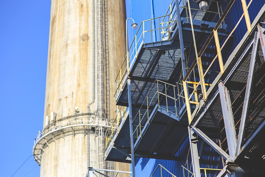 Construcion, architecture, building, construction, energy, factory HD wallpaper