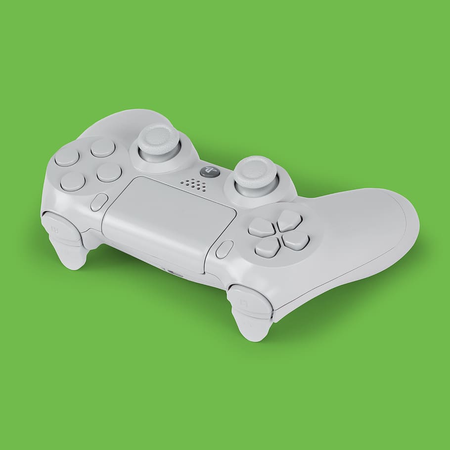 HD wallpaper: white Sony PS4 controller, video gaming, green, playstation, monochrome - Wallpaper Flare