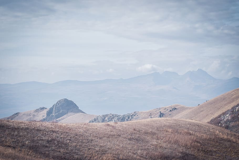 nature, outdoors, mountain range, plateau, scenery, grassland HD wallpaper