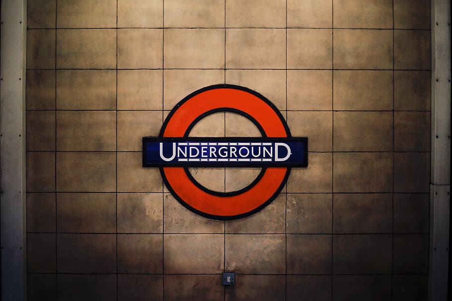 Underground logo, communication, sign, text, tile, western script HD wallpaper
