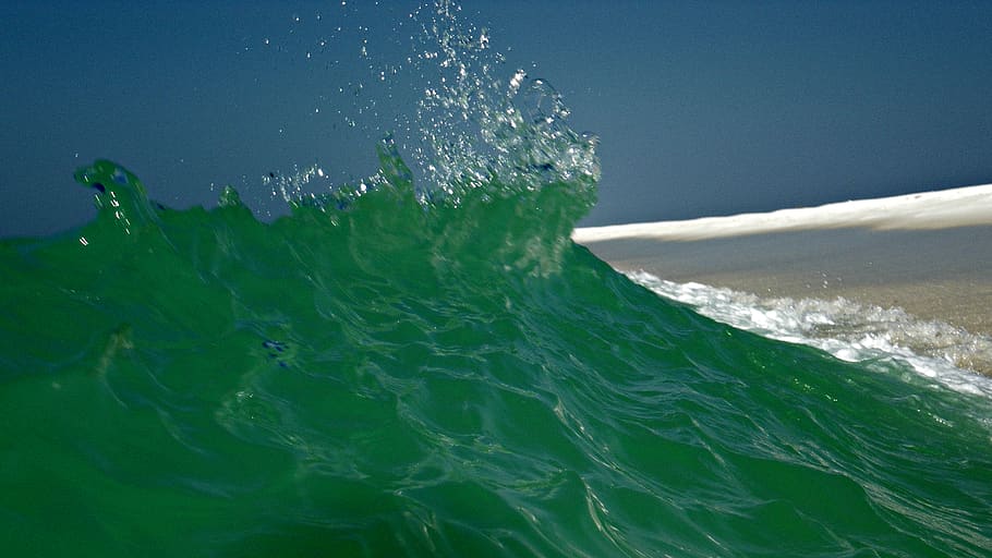 united states, pensacola beach, waves, splash, water, sea, motion, HD wallpaper