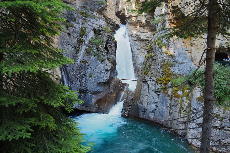 pool, nature, spring, water, johnson canyon, travel, alberta HD wallpaper