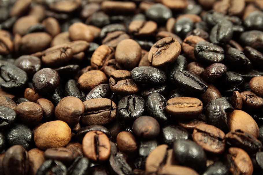 Brown and Black Coffee Beans, caffeine, food and drink, large group of objects HD wallpaper