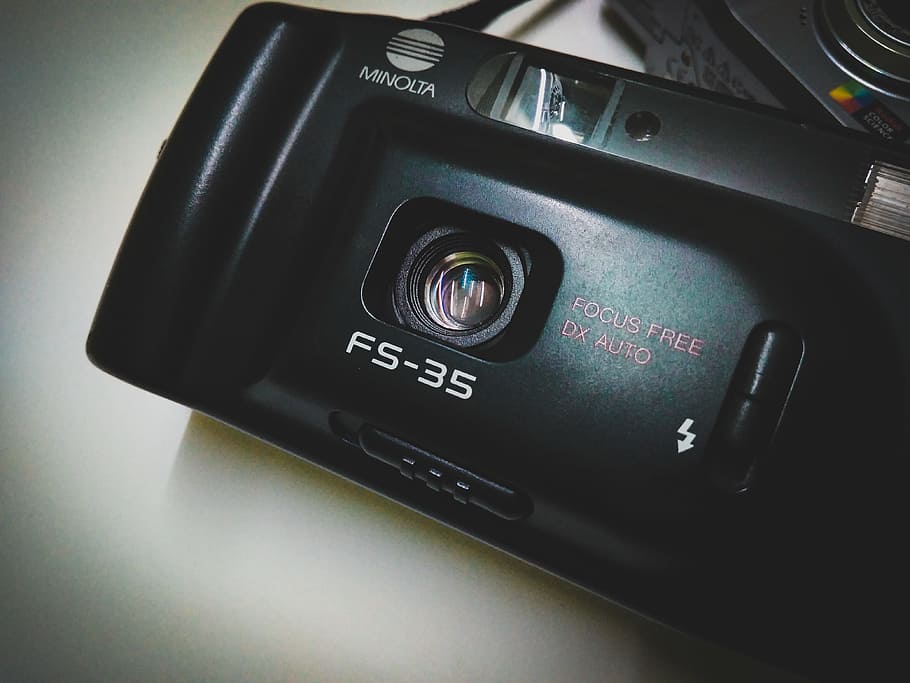 Minolta Camera, classic, technology, close-up, indoors, communication HD wallpaper