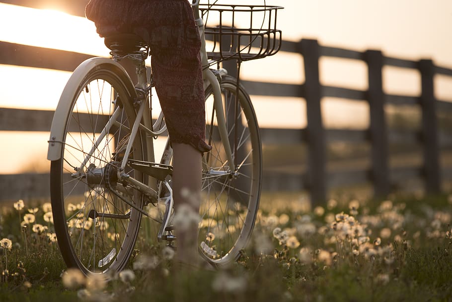 Person Riding Bicycle Near Fence, biker, biking, blurred background HD wallpaper