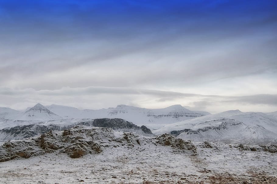 iceland, mountains, snow, clouds, beauty in nature, scenics - nature HD wallpaper