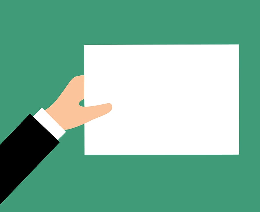 Illustration of blank sign held by one hand, paper, showing, communication, HD wallpaper