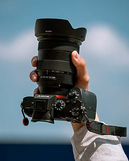 Sony DSLR camera, electronics, person, human, dp, 16 35gm, a7r3 HD wallpaper