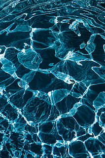 Wavy water surface in a swimming pool, wave, abstract, background HD wallpaper