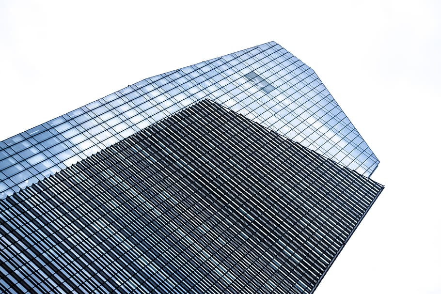 architecture, building, glasses, blue, white, sky, shape, reflection HD wallpaper