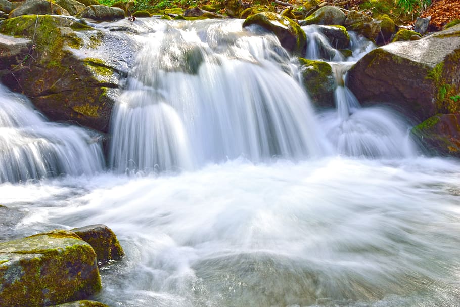 waterfall, stream, cascade, river, beauty in nature, scenics - nature HD wallpaper