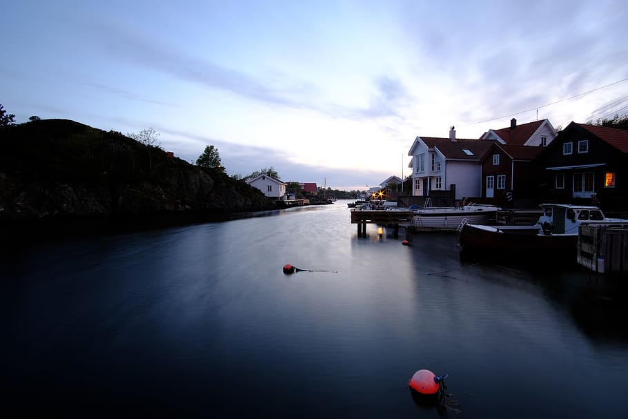 Body of Water, architecture, background, beach, buoy, clouds HD wallpaper