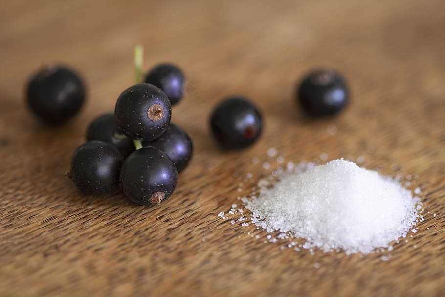 Black Berries Near Salt, close-up, currants, dark, fruit, sweet HD wallpaper