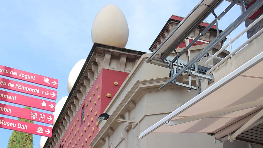 spanje, figueres, dali, egg, sky, building, abstract, figueras HD wallpaper