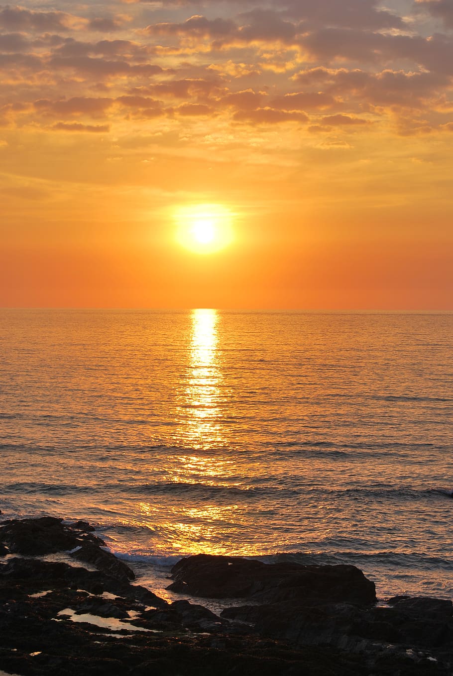 sunset, cornwall, sea, sky, water, scenics - nature, beauty in nature, HD wallpaper