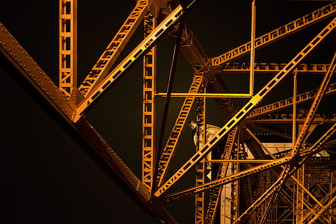 construction frame, metal construction, architecture, building HD wallpaper