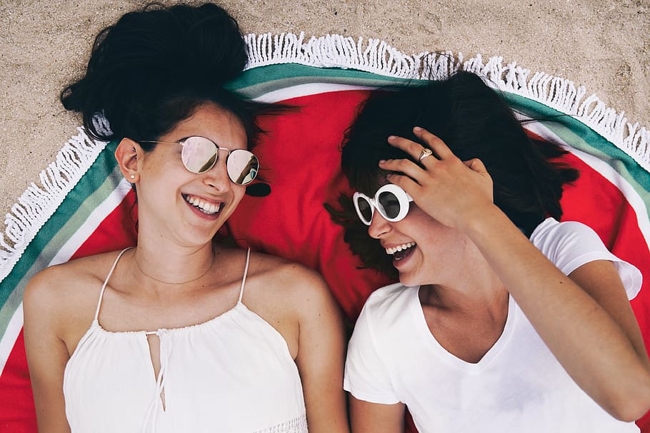Laughter In The Sun Photo, Women, two people, happiness, smiling HD wallpaper