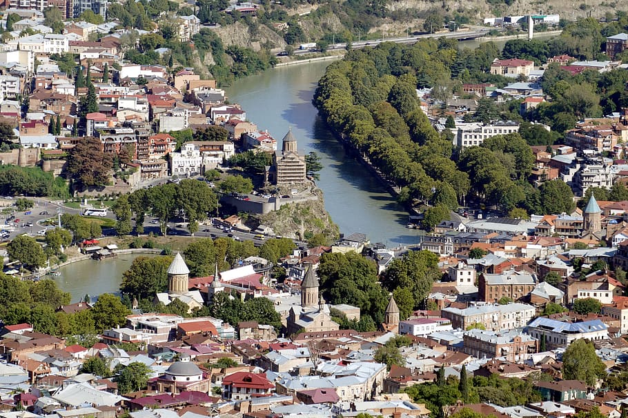 georgia, tbilisi, capital, tourism, panorama, city, outlook HD wallpaper