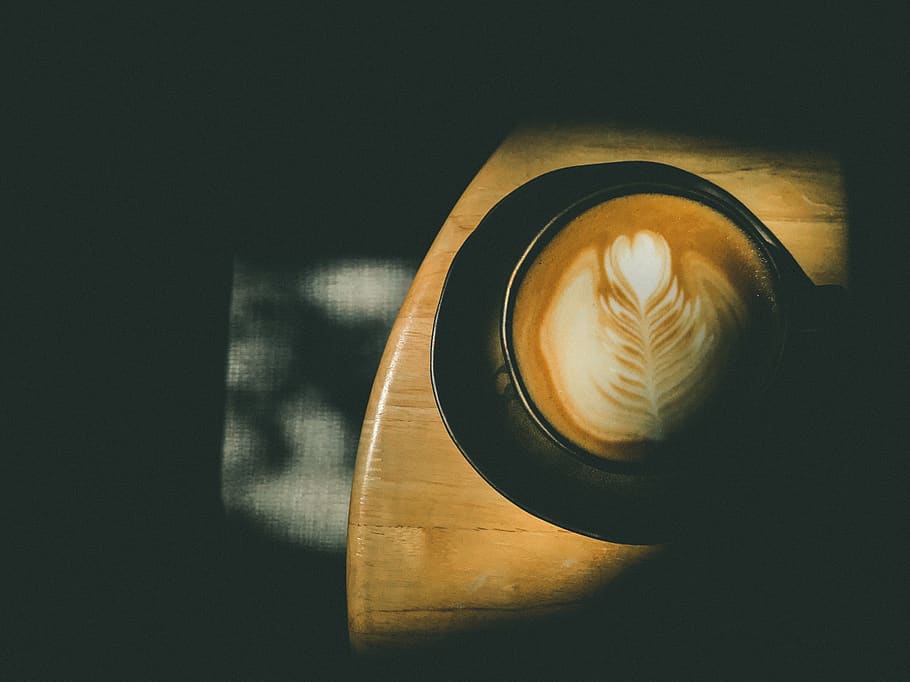 cup, coffee cup, beverage, drink, latte, wood, plywood, espresso HD wallpaper
