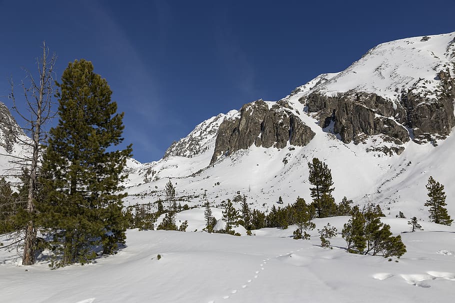 winter, mountains, landscape, sky, outdoor, nature, snow, cold temperature HD wallpaper