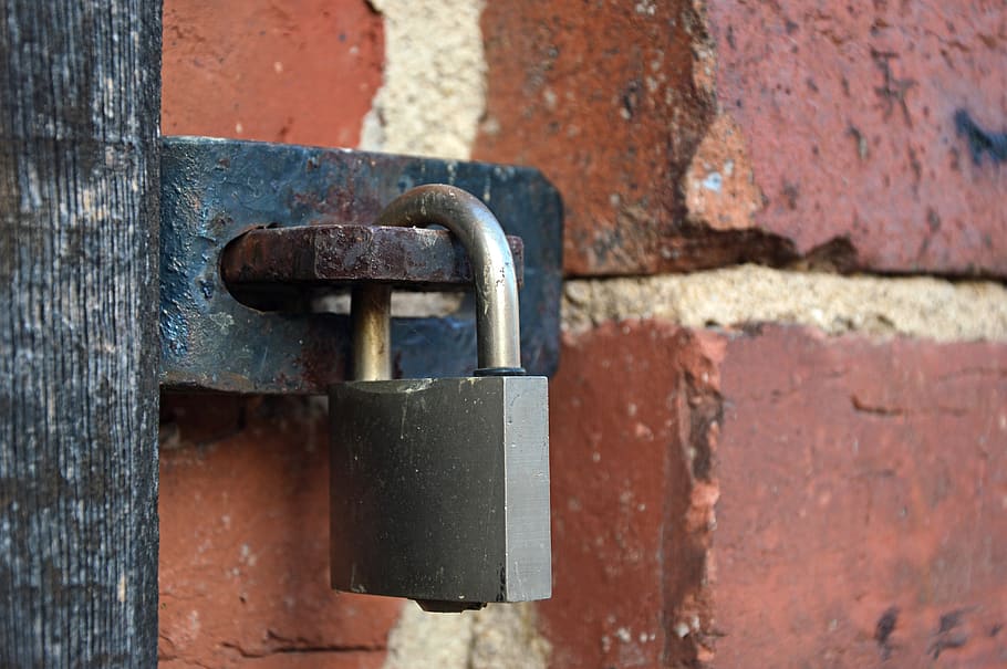 castle, padlock, backup, door hinge, metal, rust, rusted, old HD wallpaper