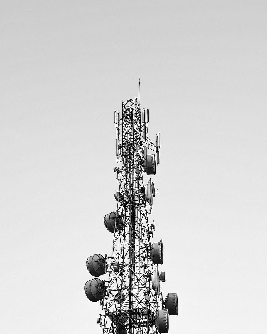 cellular tower, broadcasting, satellite dish, communication, technology HD wallpaper