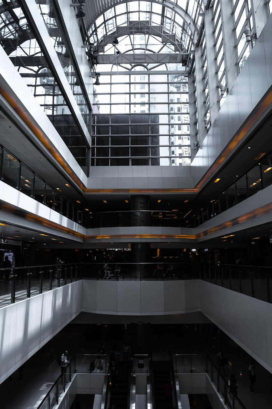 White Concrete Structure Interior, architecture, building, ceiling HD wallpaper