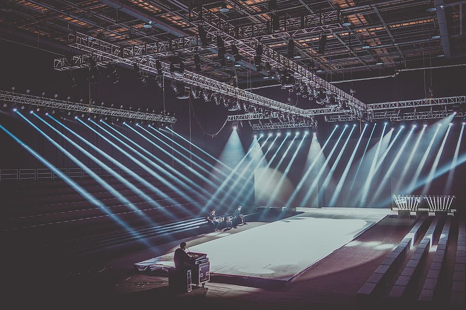 Stage With Lightings, architecture, building, lights, built structure HD wallpaper