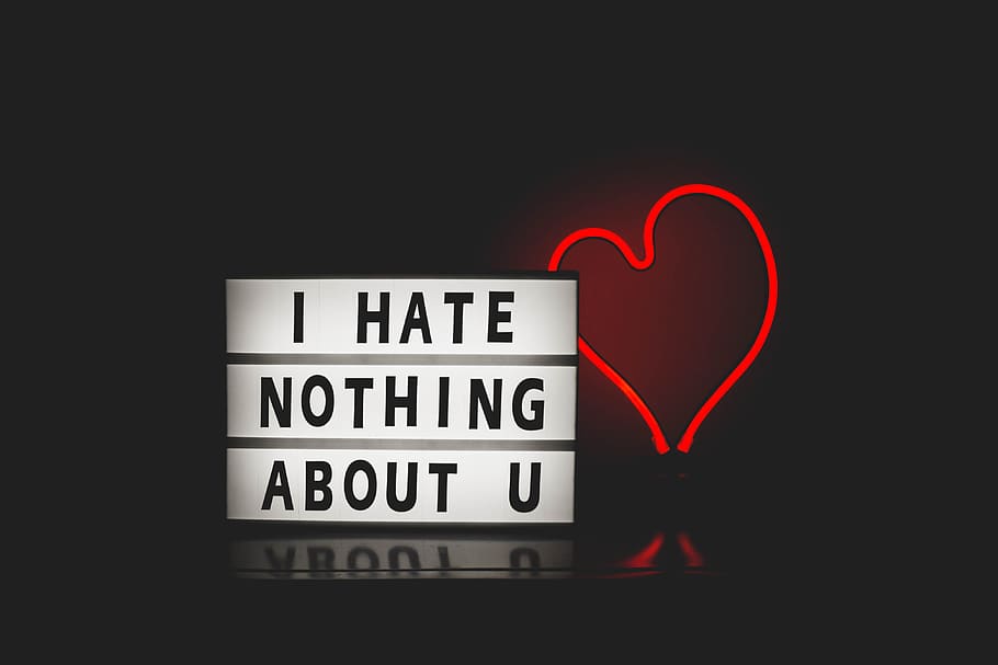 I Hate Nothing About You With Red Heart Light, communication, HD wallpaper