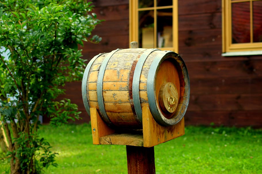 mailbox, decoration, email, correspondence, wooden box, barrel HD wallpaper