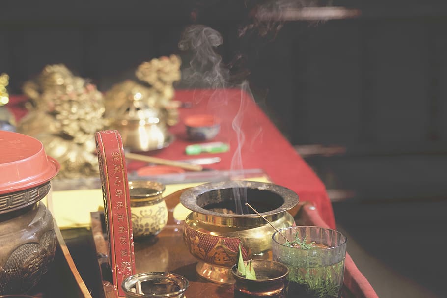 brass-color container, table, food and drink, indoors, no people HD wallpaper