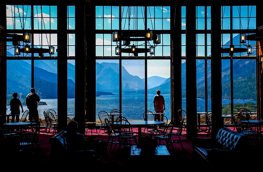 canada, waterton park, transparent, group of people, window HD wallpaper