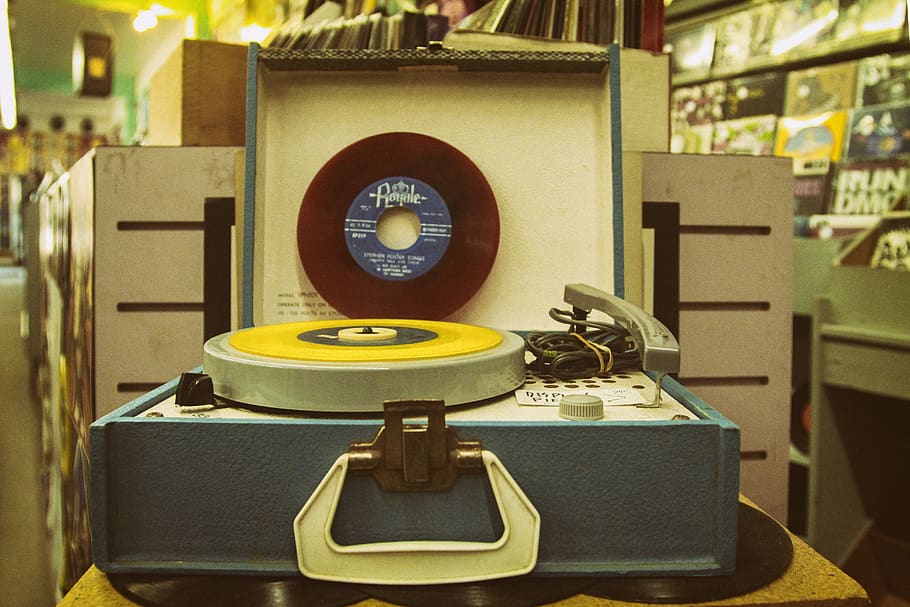 open turntable, technology, indoors, retro styled, no people HD wallpaper
