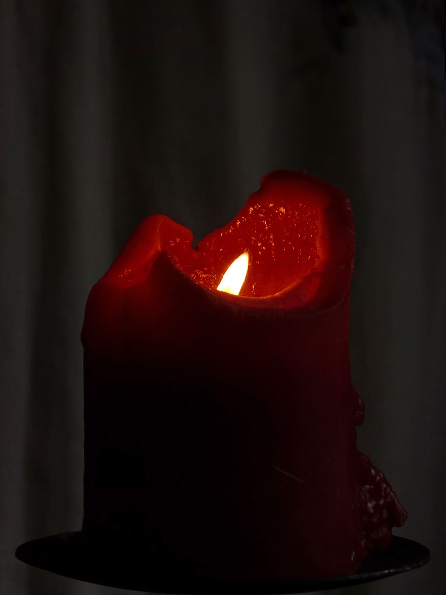 sailing, flame, burn, fire, red, candle, burning, close-up, HD wallpaper