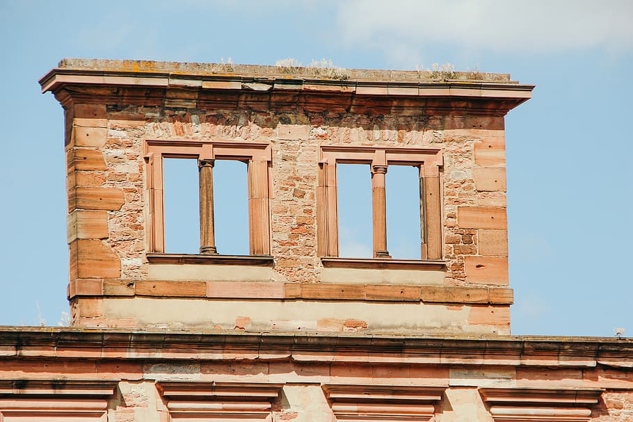 brown concrete structure during daytime, brick, heidelberg, germany HD wallpaper